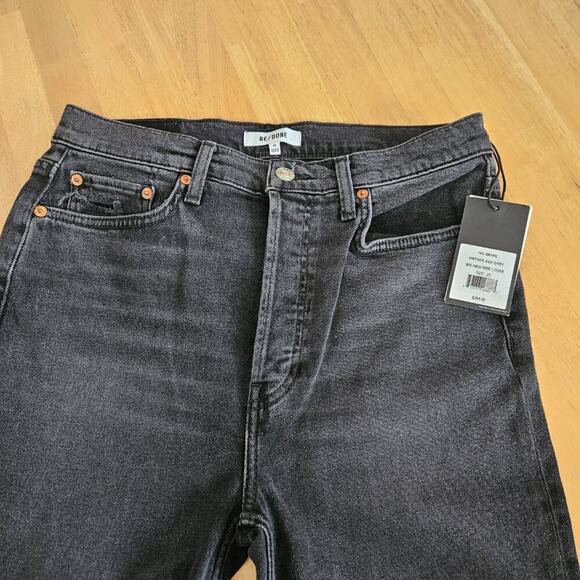 RE/DONE Originals 90s High Rise Ankle Crop Jeans - Faded Coal - size 29-NWT - Picture 5 of 10